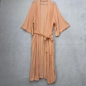 bodylovebasics Robe Womens 4XL Peach Pink Kimono Belted Long Sleeve Lounge Plus